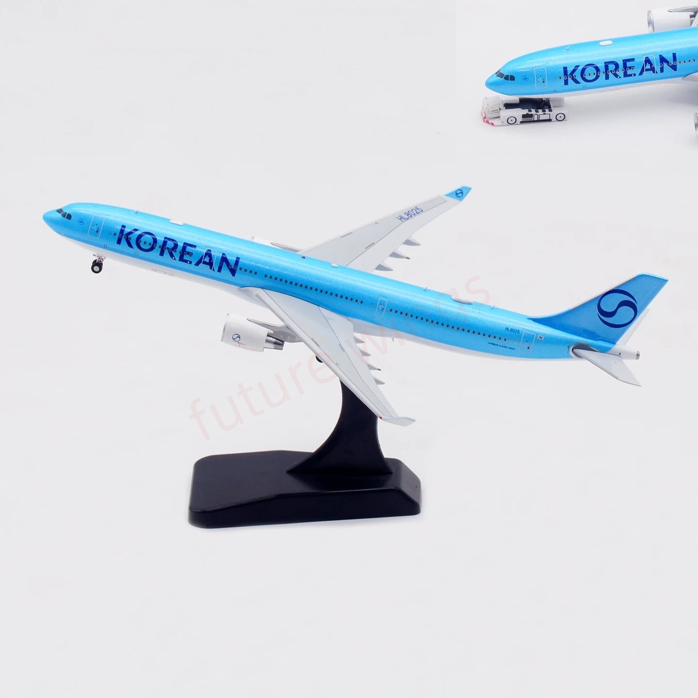 1:400 Aviation400 Korean Air A330-300 HL8025 Aircraft Model Free Tractor+Stand