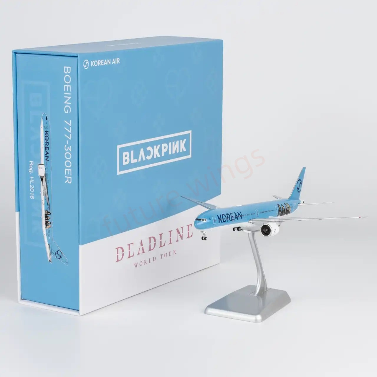 1:400 NG Models NG73086 Korean Air B777-300ER HL2016 "BlackPink" "Luxury Package" Aircraft Model+Free Tractor