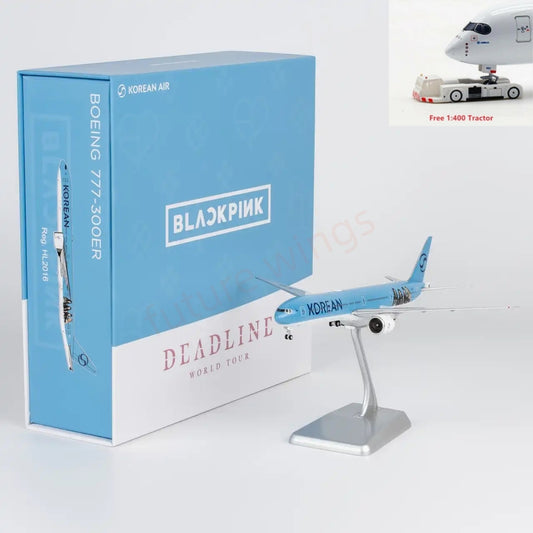 1:400 NG Models NG73086 Korean Air B777-300ER HL2016 "BlackPink" "Luxury Package" Aircraft Model+Free Tractor