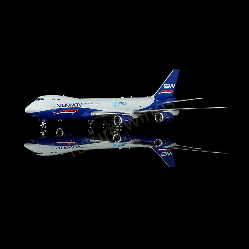 1:400 HX Models Silkway Cargo B747-8F VQ-BVB VQ-BVC "10years"Aircraft Model Free Tractor +Stand