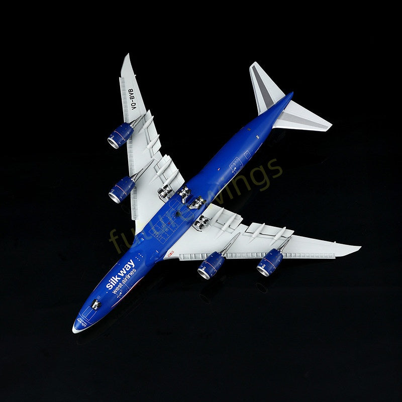 1:400 HX Models Silkway Cargo B747-8F VQ-BVB VQ-BVC "10years"Aircraft Model Free Tractor +Stand