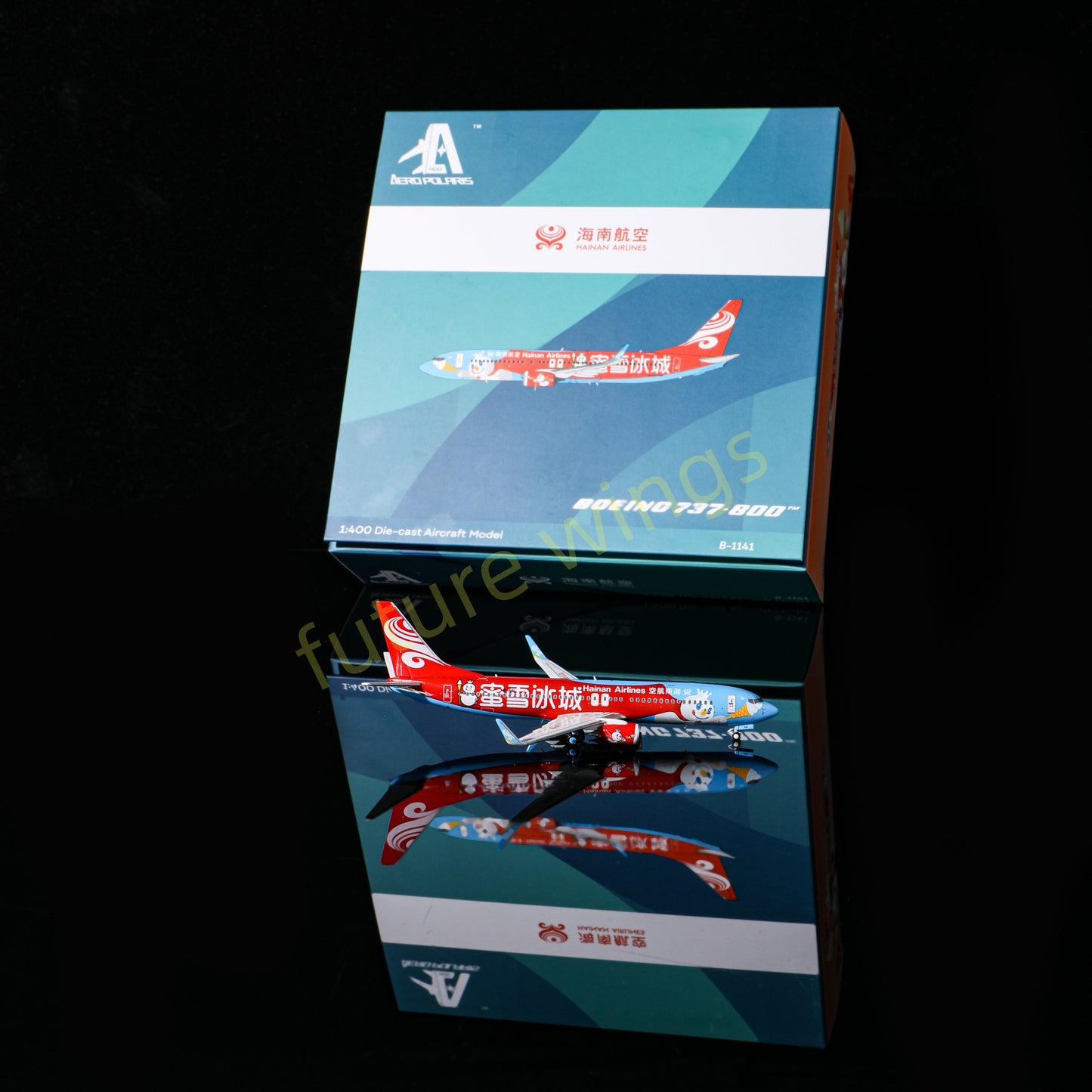 1:400 AeroPolaris Hainan Airlines B737-800 B-1141 "MiXue"Aircraft Model+Free Tractor