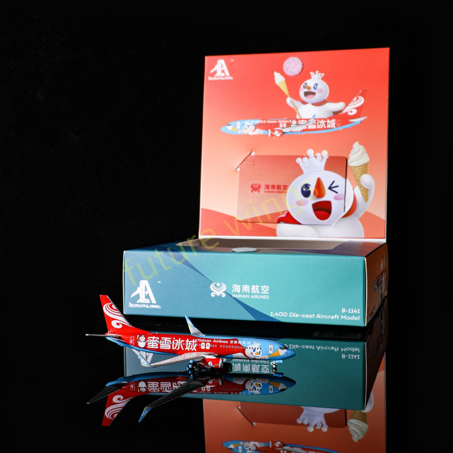 1:400 AeroPolaris Hainan Airlines B737-800 B-1141 "MiXue"Aircraft Model+Free Tractor