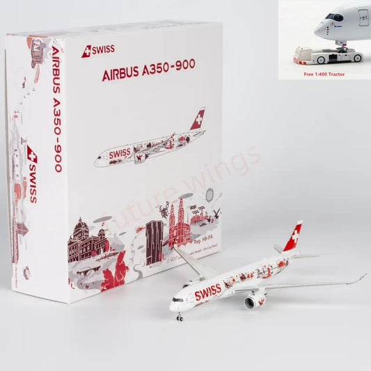 1:400 NG Models NG39114 Swiss Air A350-900 HB-IFA Aircraft Model+Free Tractor