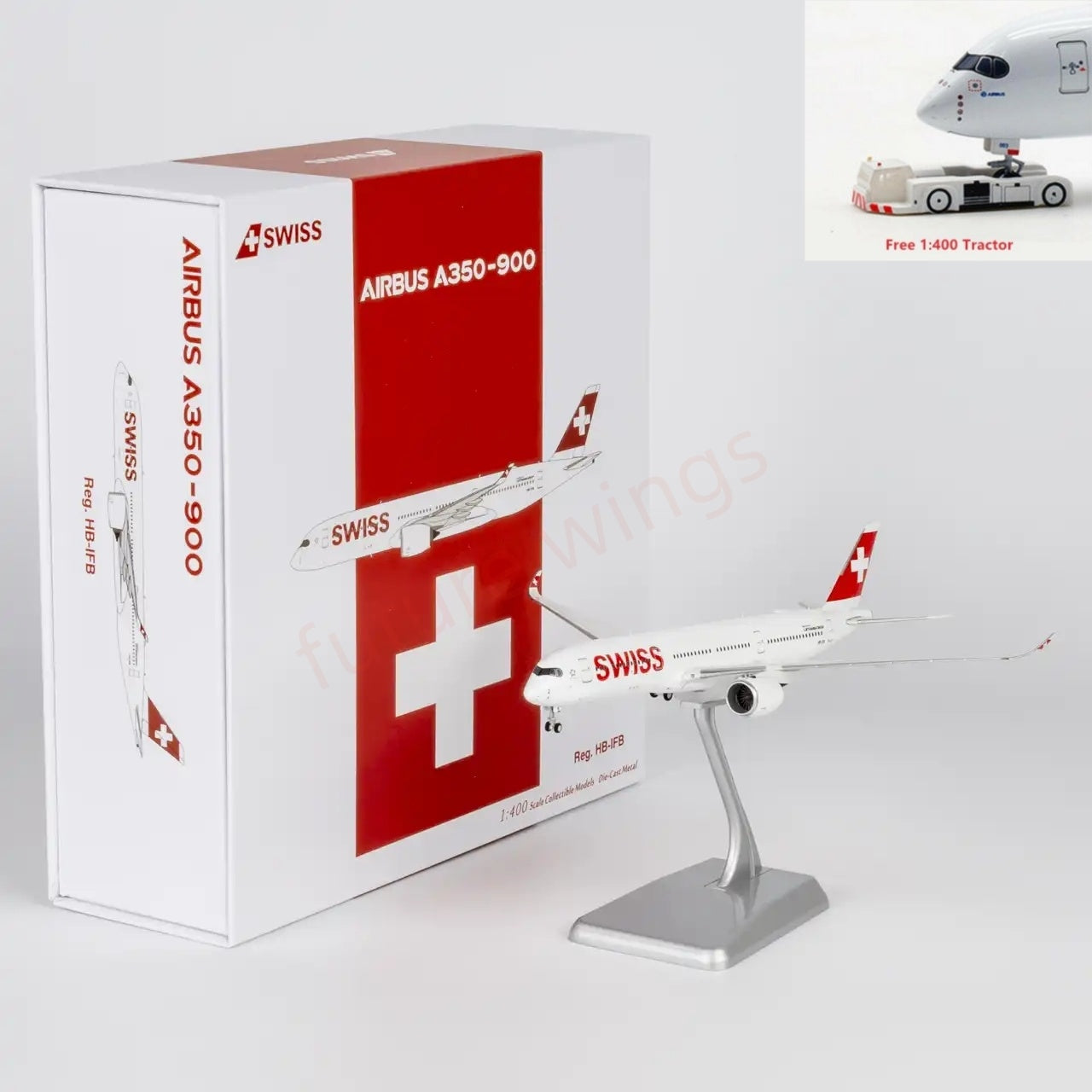 1:400 NG Models NG39125 Swiss A350-900 HB-IFB  "Luxury Package"Aircraft Model+Free Tractor
