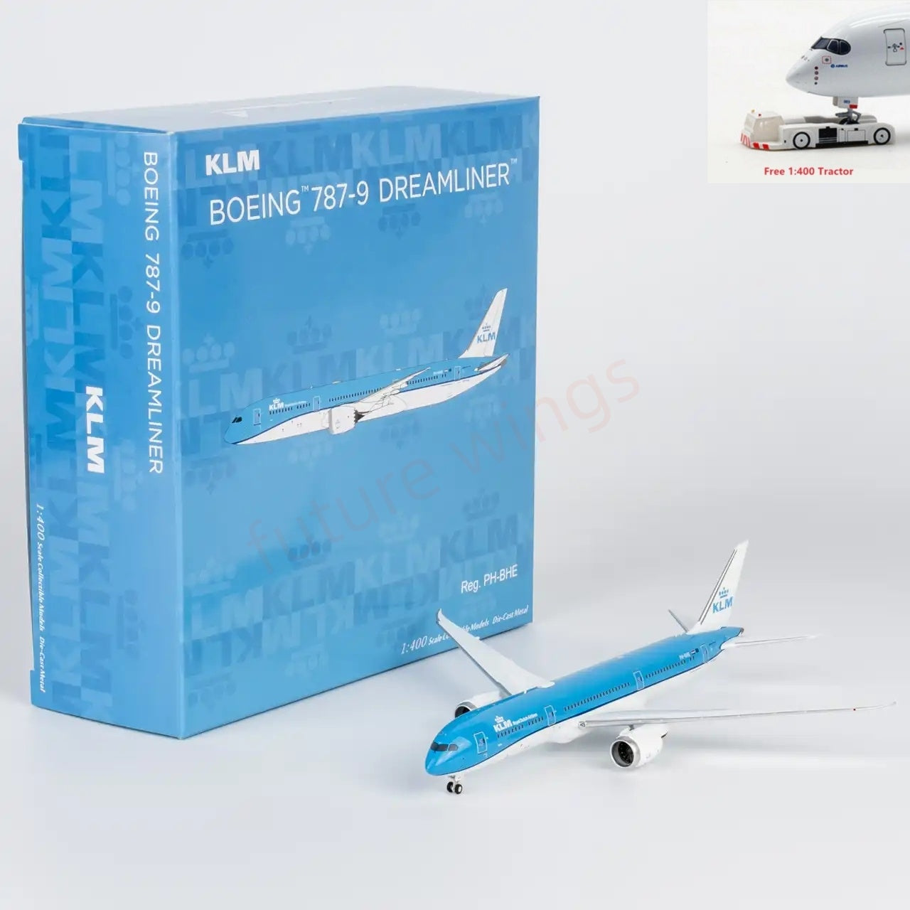 1:400 NG Models NG55149 KLM B787-9 PH-BHE Aircraft Model+Free Tractor
