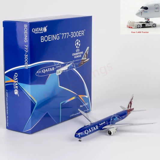 1:400 NG Models NG73084 Qatar Airways B777-300ER A7-BED Aircraft Model+Free Tractor