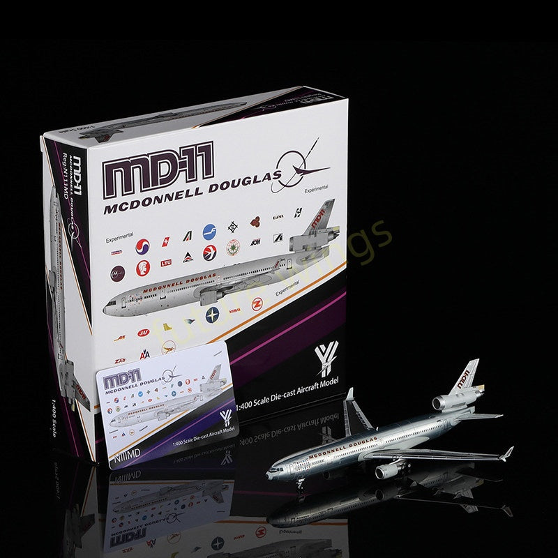 1:400 YY Wings McDonnell Douglas MD-11 N111MD Aircraft Model+Free Tractor