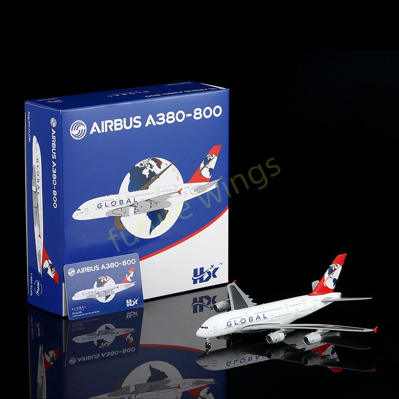1:400 HX Models Global Airlines A380-800 9H-GLOBL Aircraft Model+Free Tractor