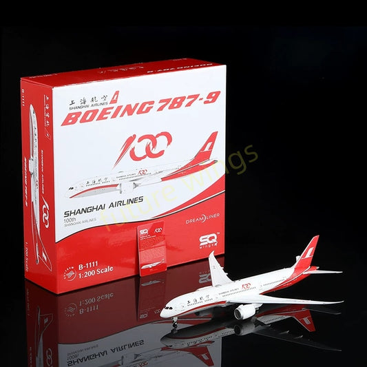 1:200 SQ Wings ShangHai Airlines B787-9 B-1111 "100Years" Diecast Aircraft Model