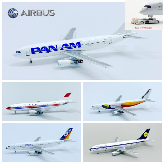 1:400 Yu Model A300B4/A300-600 Air Niugini/Pan AM/CAAC/Lufthansa/Uni Top/Air France Aircraft Model+Free Tractor