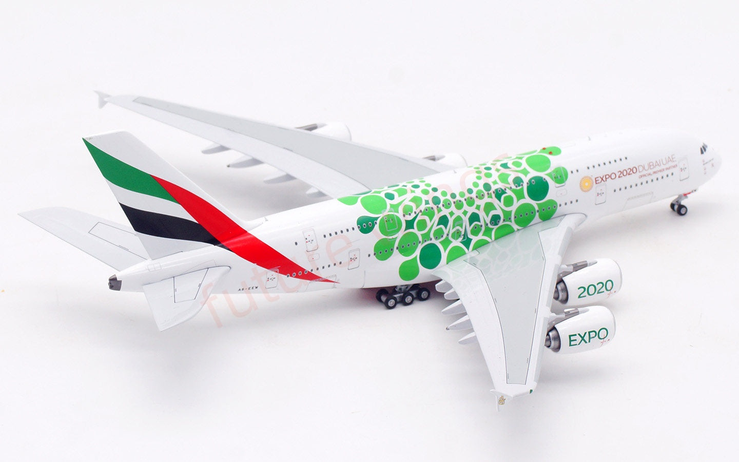 1:400 Aviation400 Emirates Airways A380 A6-EEW "ExPo2020"Aircraft Model Free Tractor+Stand