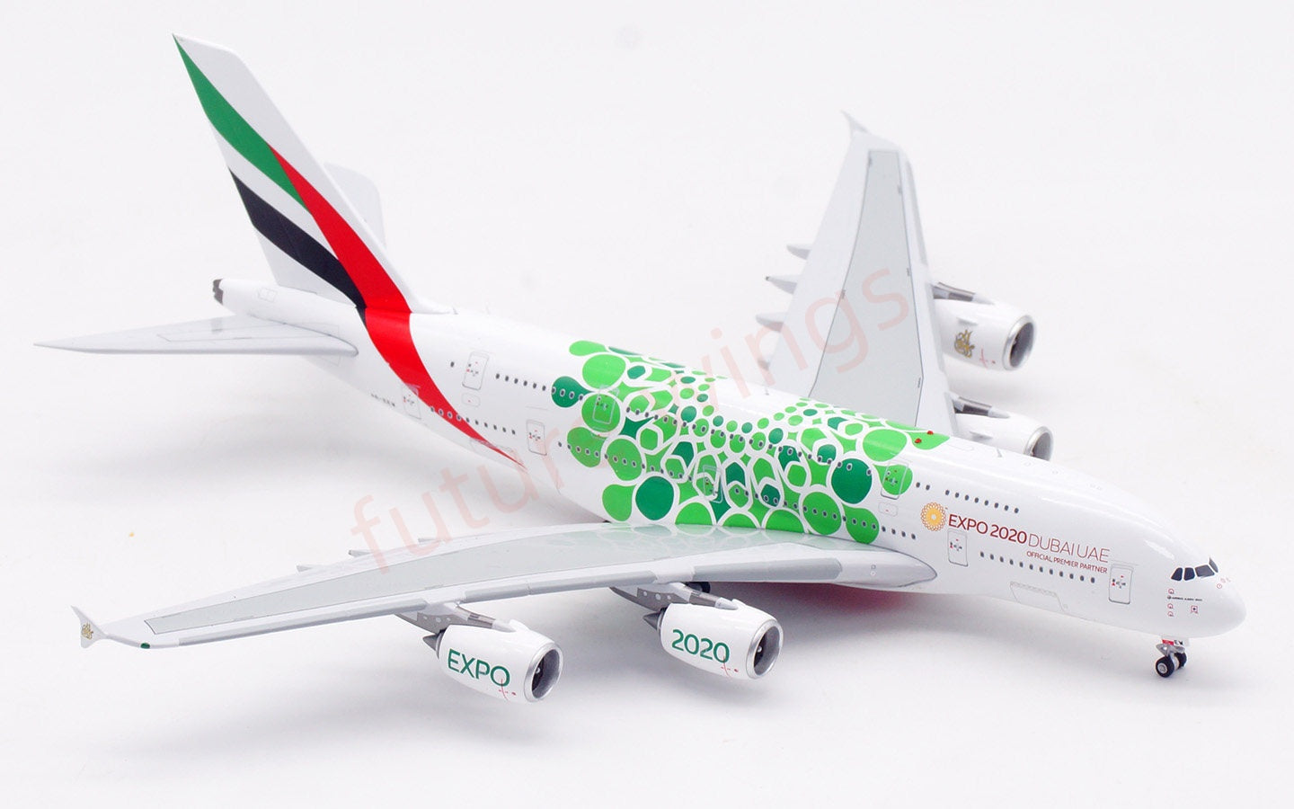 1:400 Aviation400 Emirates Airways A380 A6-EEW "ExPo2020"Aircraft Model Free Tractor+Stand