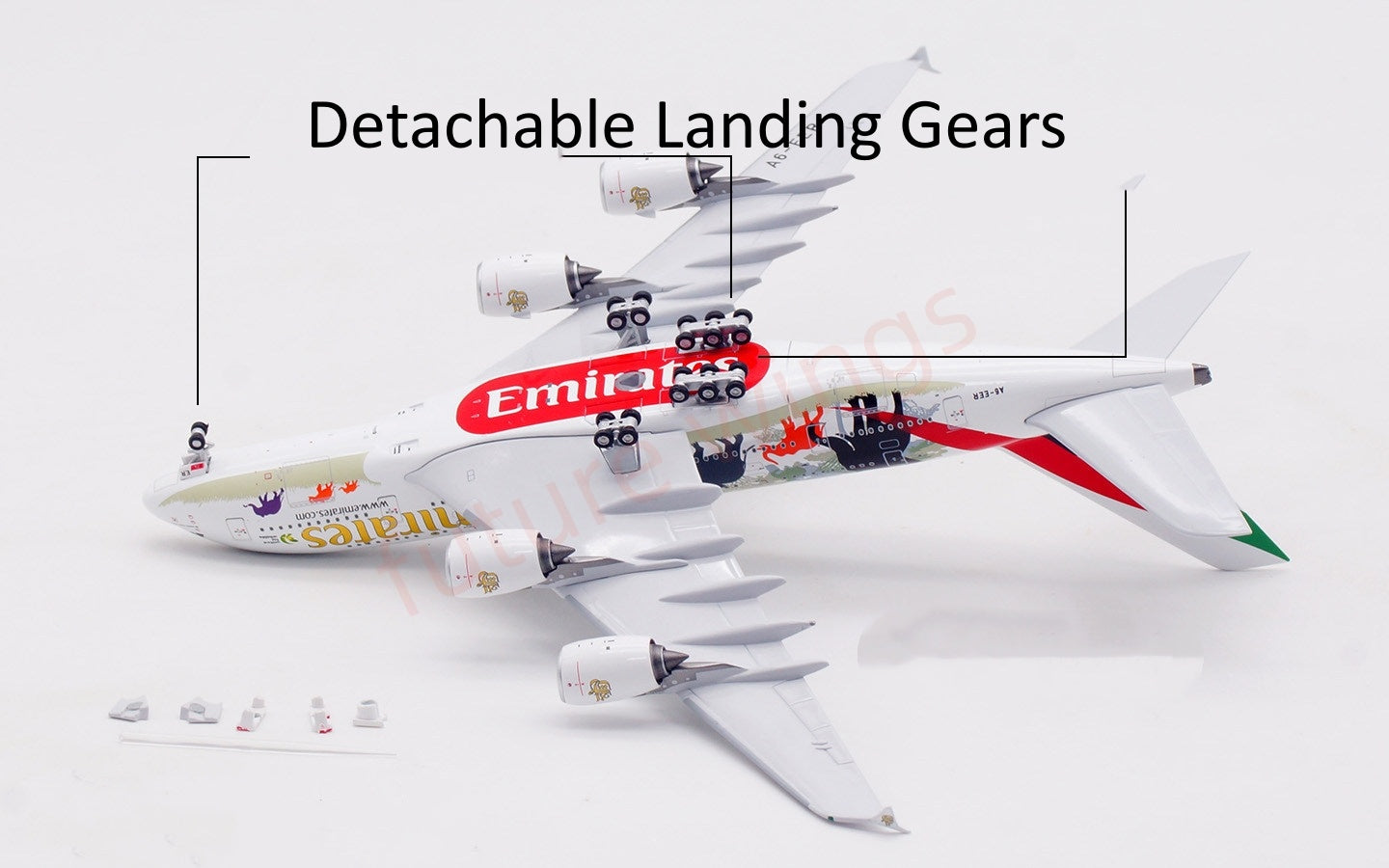 1:400 Aviation400 Emirates Airways A380 A6-EER Aircraft Model Free Tractor+Stand