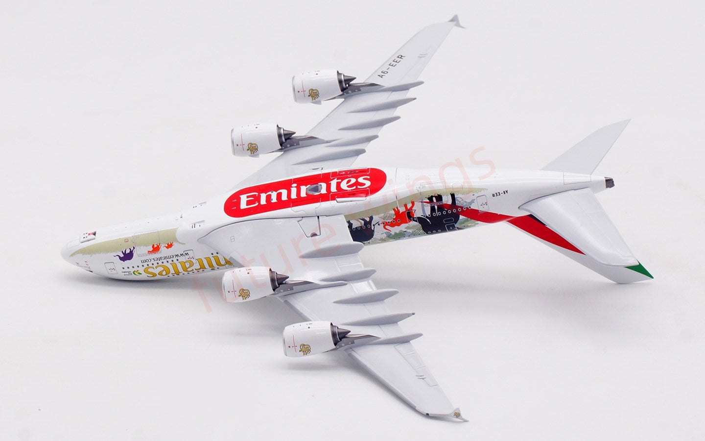 1:400 Aviation400 Emirates Airways A380 A6-EER Aircraft Model Free Tractor+Stand