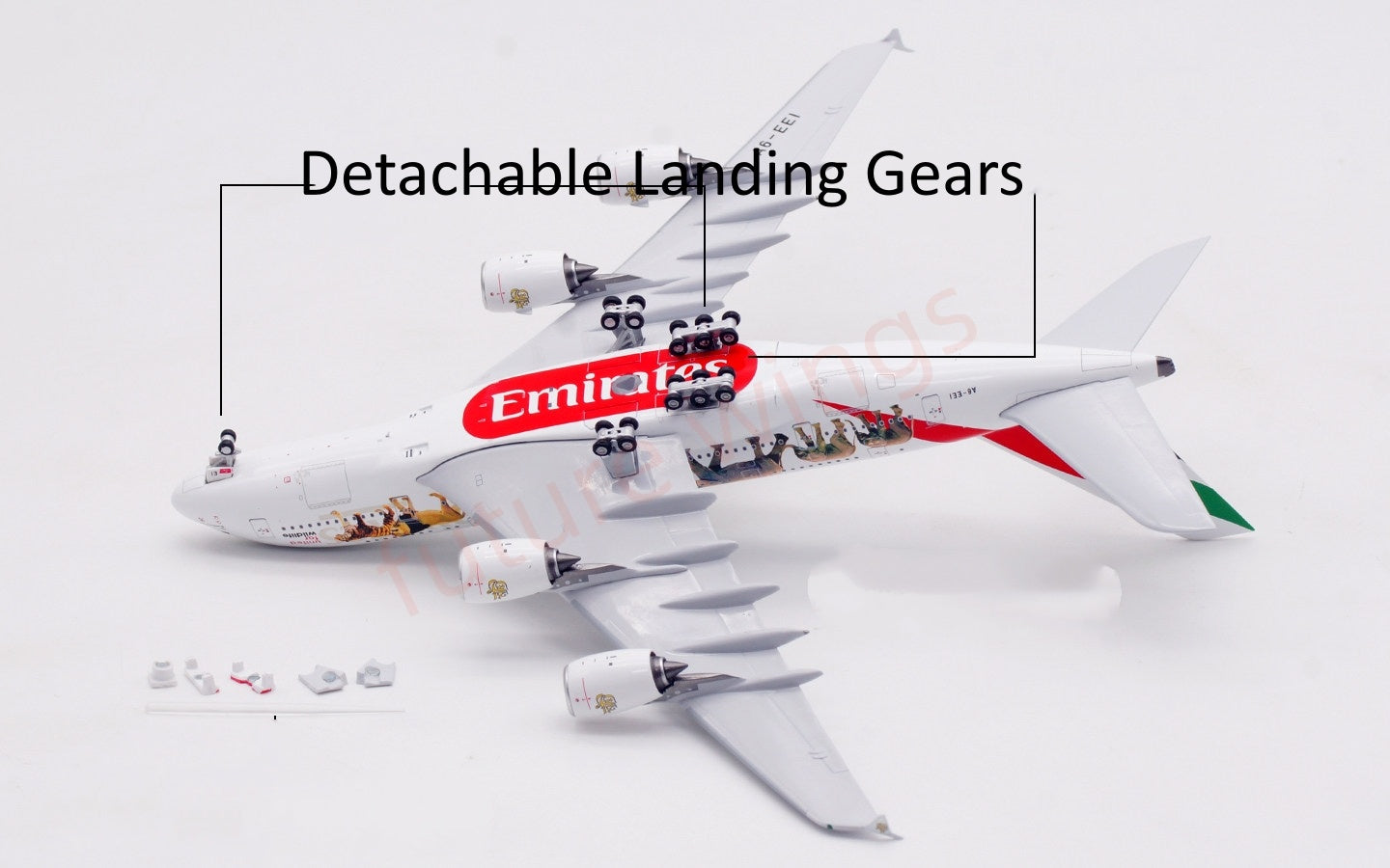 1:400 Aviation400 Emirates Airways A380 A6-EEI Aircraft Model Free Tractor+Stand