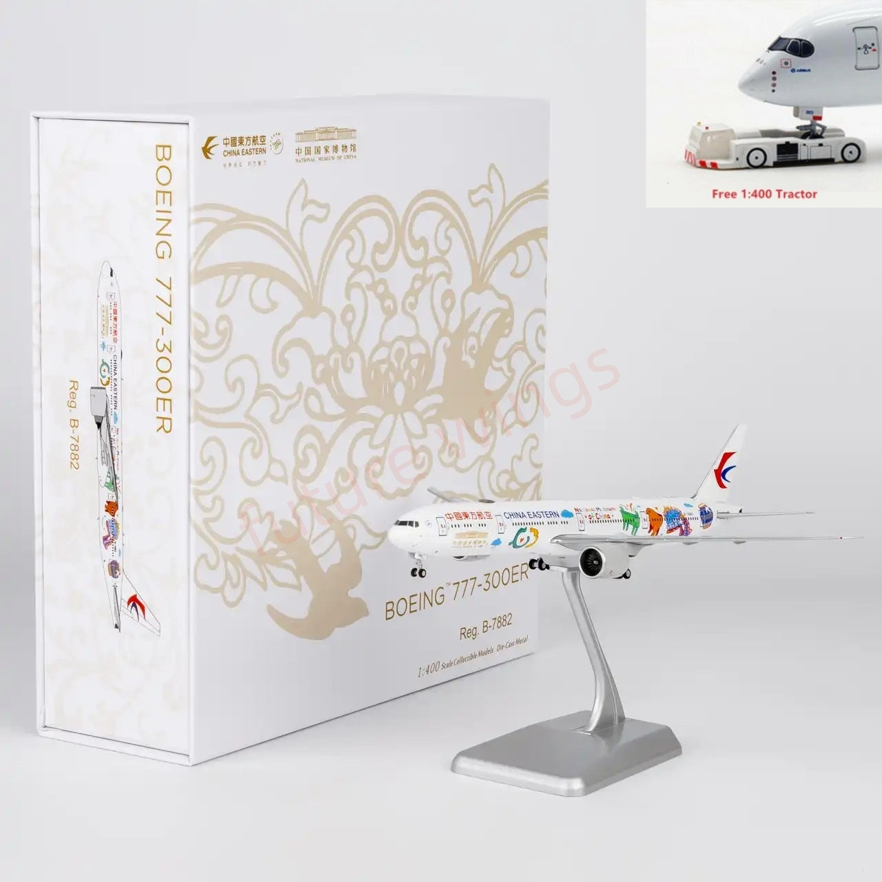 1:400 NG Models NG73088 China Eastern Airlines B777-300ER B-7882"Luxury Package" Aircraft Model+Free Tractor