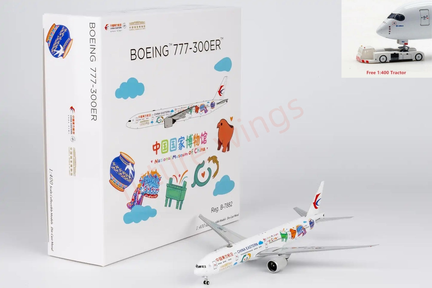 1:400 NG Models NG73089 China Eastern Airlines B777-300ER B-7882 Aircraft Model+Free Tractor