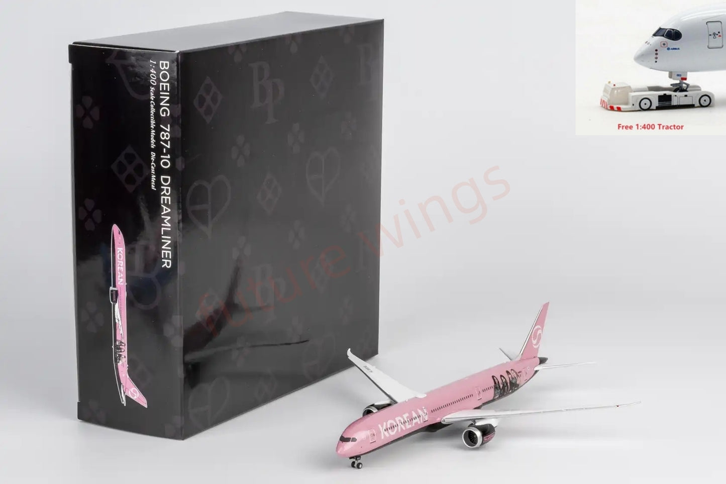 1:400 NG Models NG56034 Korean Airlines B787-10 HL8816 "BlackPink" Aircraft Model+Free Tractor