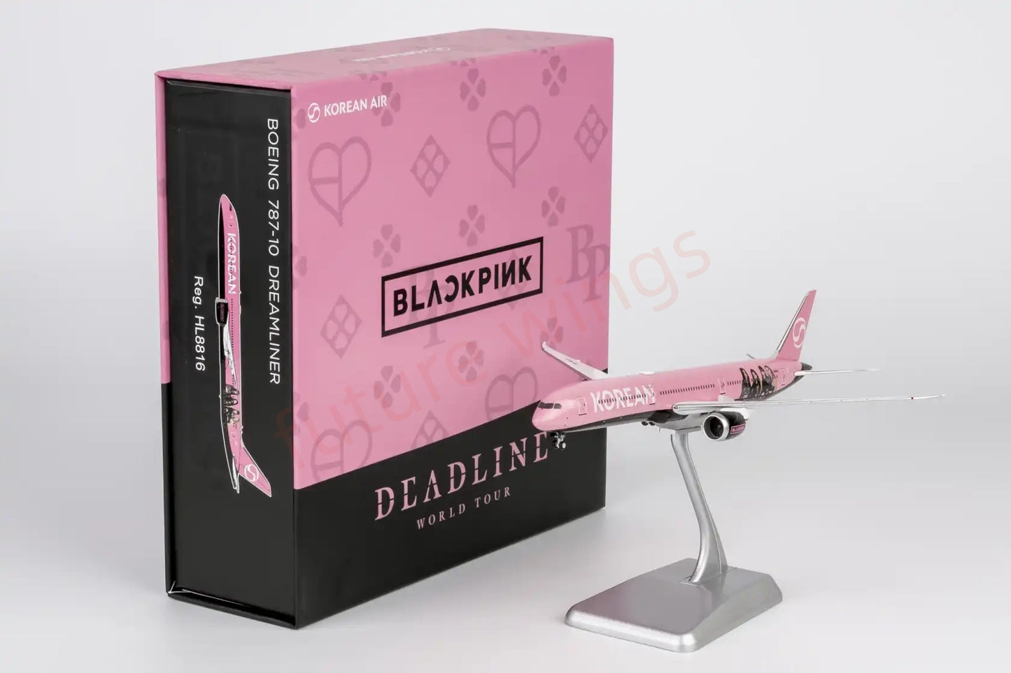 1:400 NG Models NG56035 Korean Airlines B787-10 HL8816 "BlackPink""Luxury Package" Aircraft Model+Free Tractor