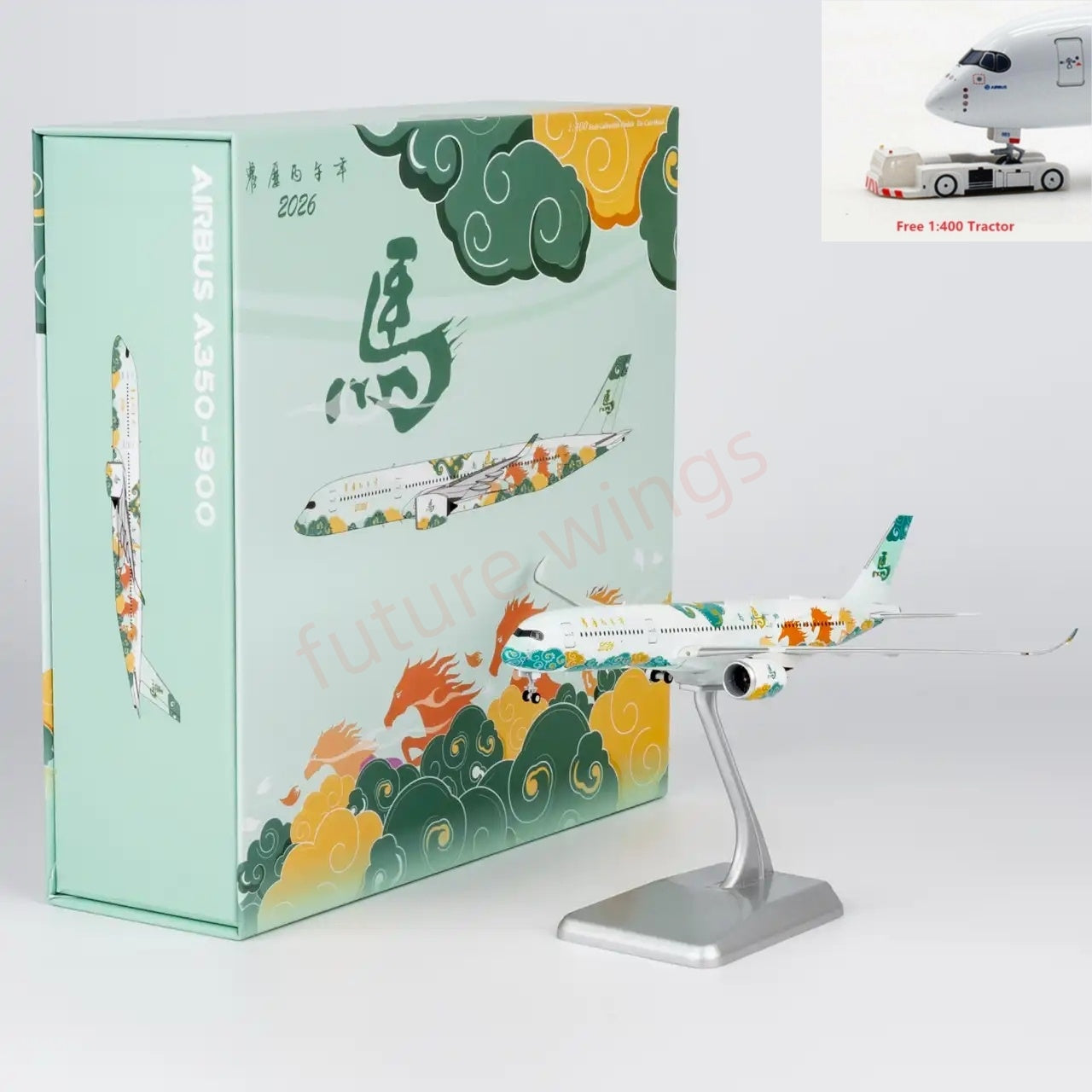 1:400 NG Models NG39192 A350-900  "2026 Year of the Horse" Aircraft Model+Free Tractor