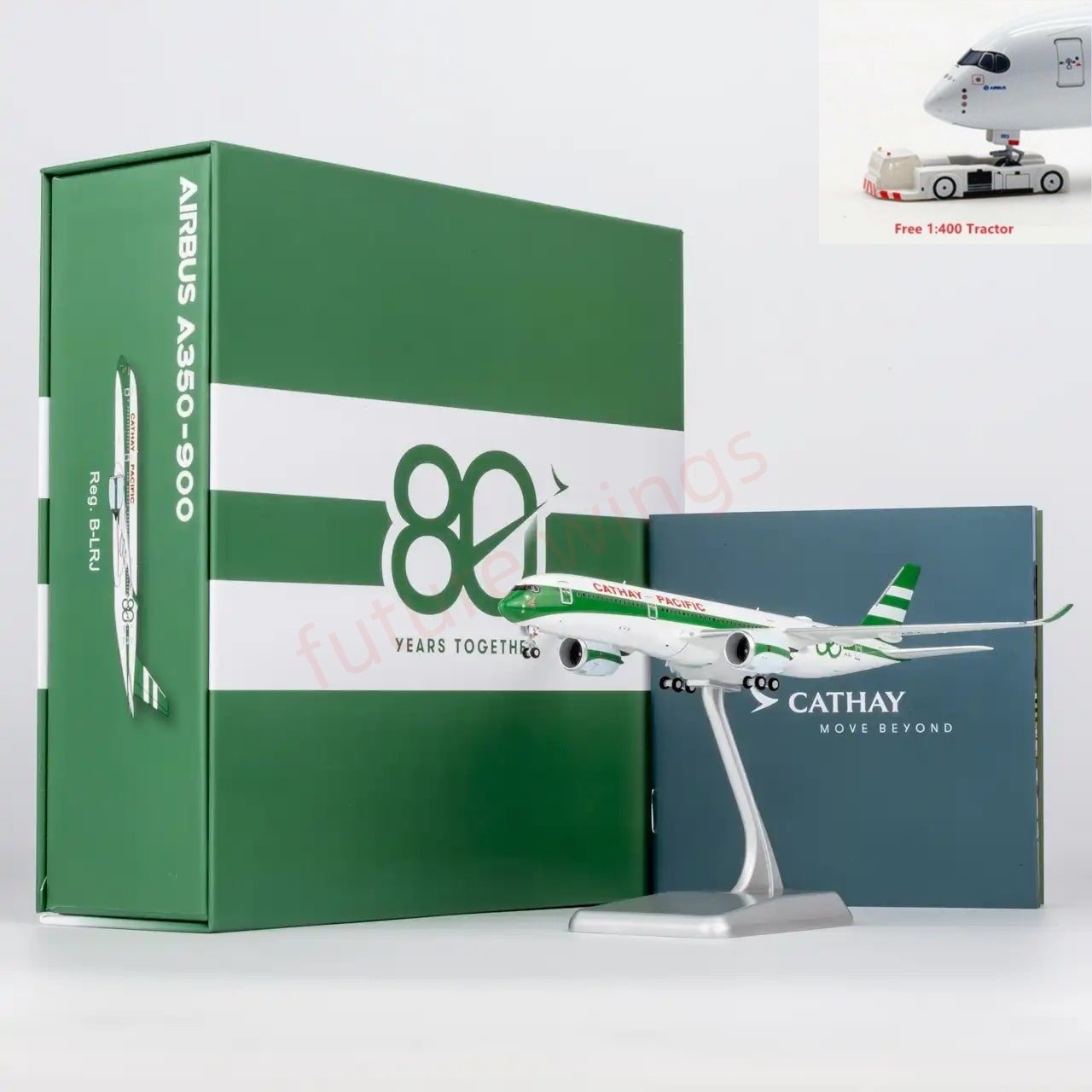 1:400 NG Models NG39128 Cathay Pacific A350-900 B-LRJ  "80Years""Luxury Package"Aircraft Model+Free Tractor