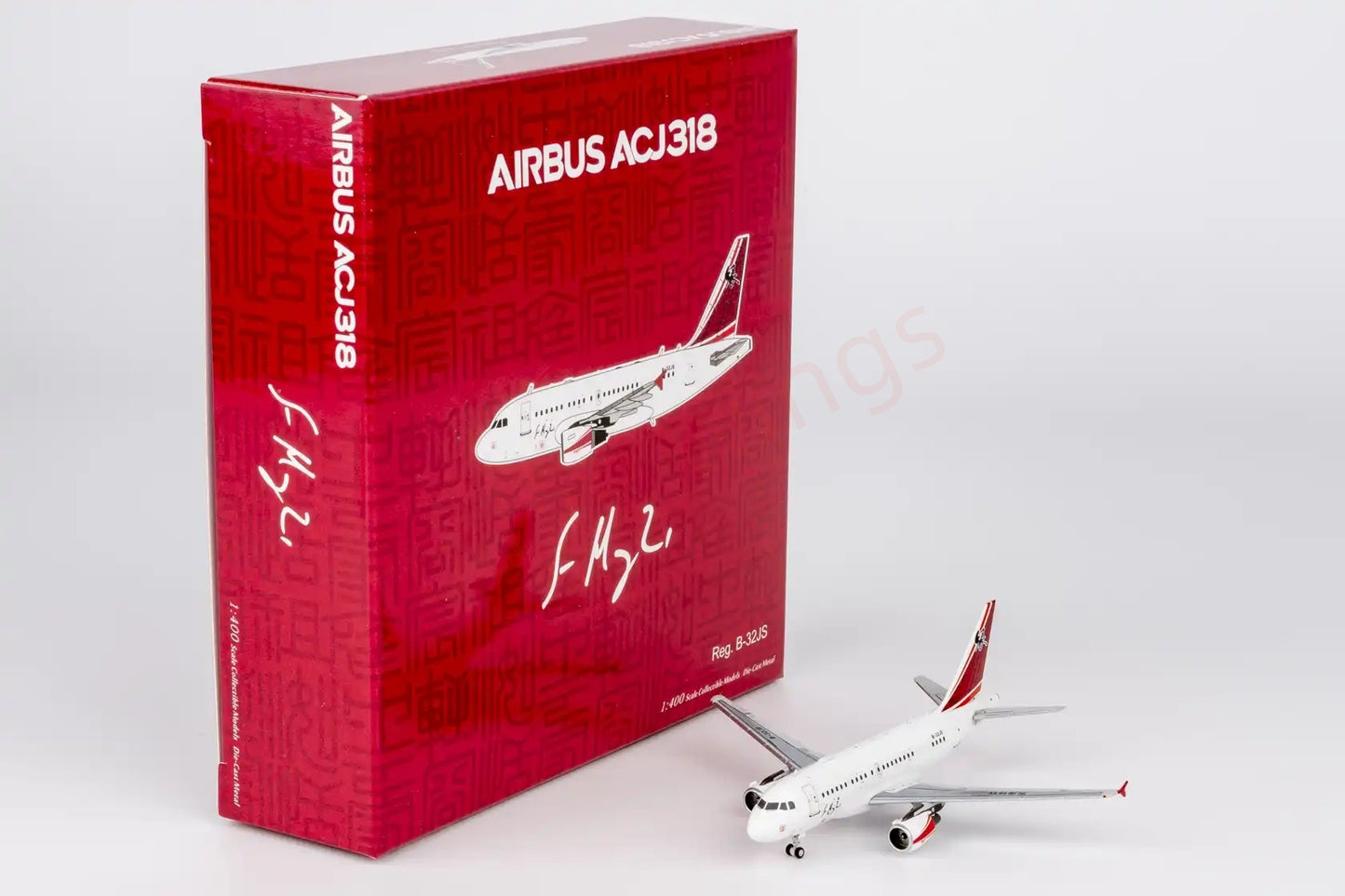 1:400 NG Models NG48032 WangWang ACJ318 (A318-100) B-32JS Aircraft Model+Free Tractor