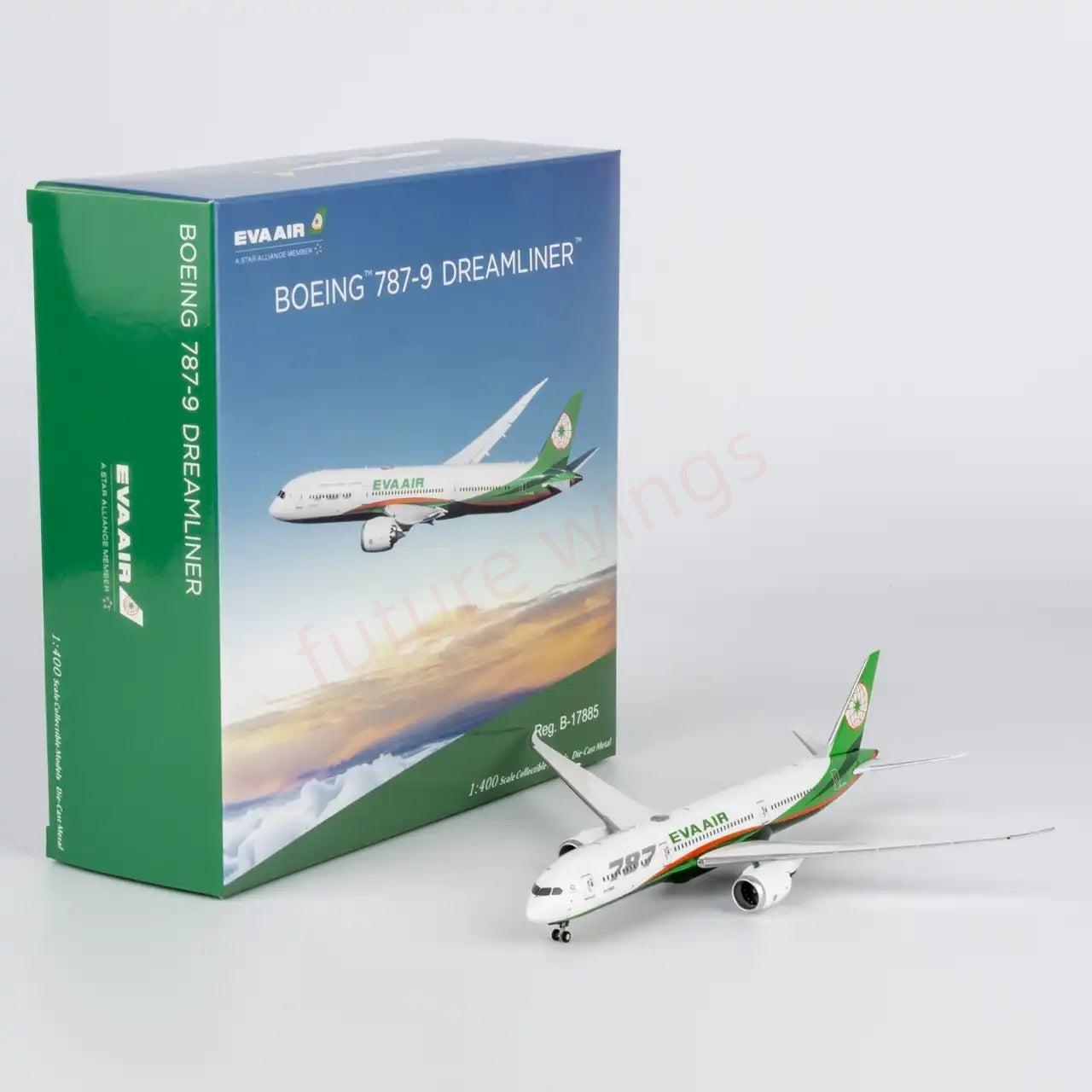 1:400 NG Models NG55145 EVA Air B787-9 B-17885 Aircraft Model+Free Tractor