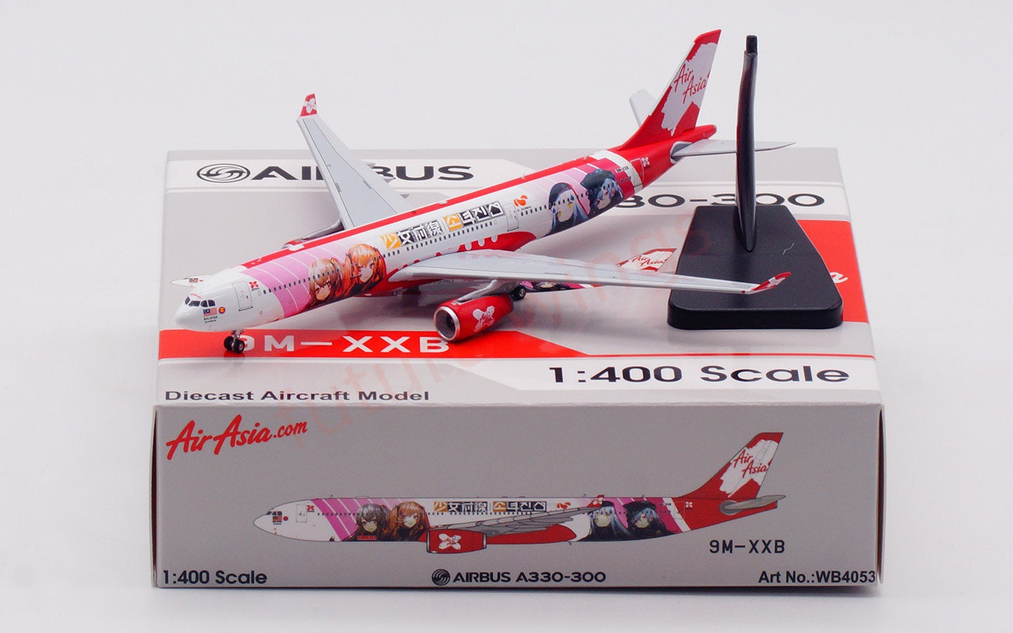 1:400 Aviation400 Air Asia A330-300 9M-XXB Aircraft Model Free Tractor+Stand
