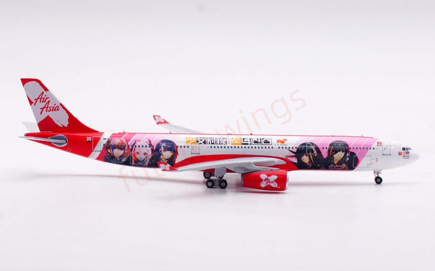 1:400 Aviation400 Air Asia A330-300 9M-XXB Aircraft Model Free Tractor+Stand