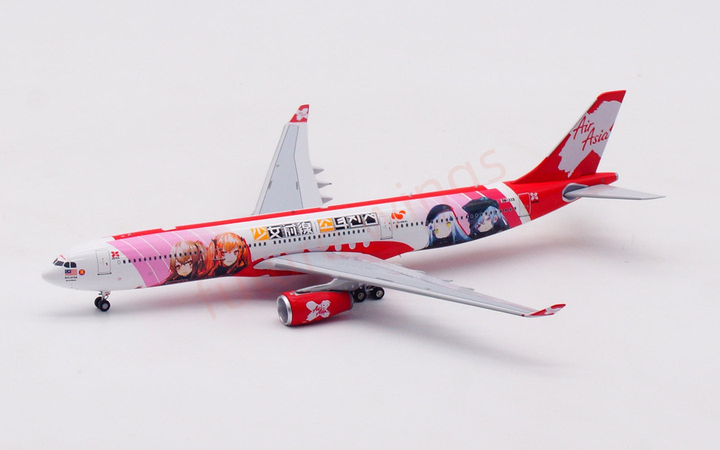 1:400 Aviation400 Air Asia A330-300 9M-XXB Aircraft Model Free Tractor+Stand