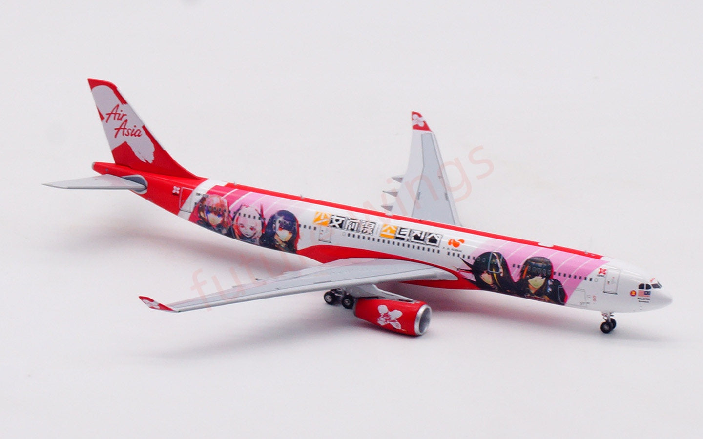 1:400 Aviation400 Air Asia A330-300 9M-XXB Aircraft Model Free Tractor+Stand
