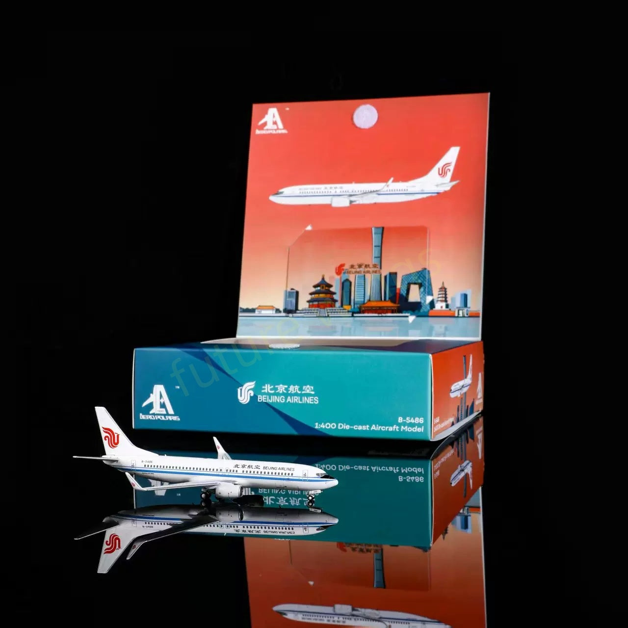1:400 AeroPolaris BeiJing Airlines B737-800 B-5486 Aircraft Model+Free Tractor