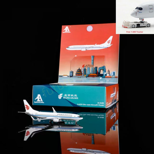 1:400 AeroPolaris BeiJing Airlines B737-800 B-5486 Aircraft Model+Free Tractor
