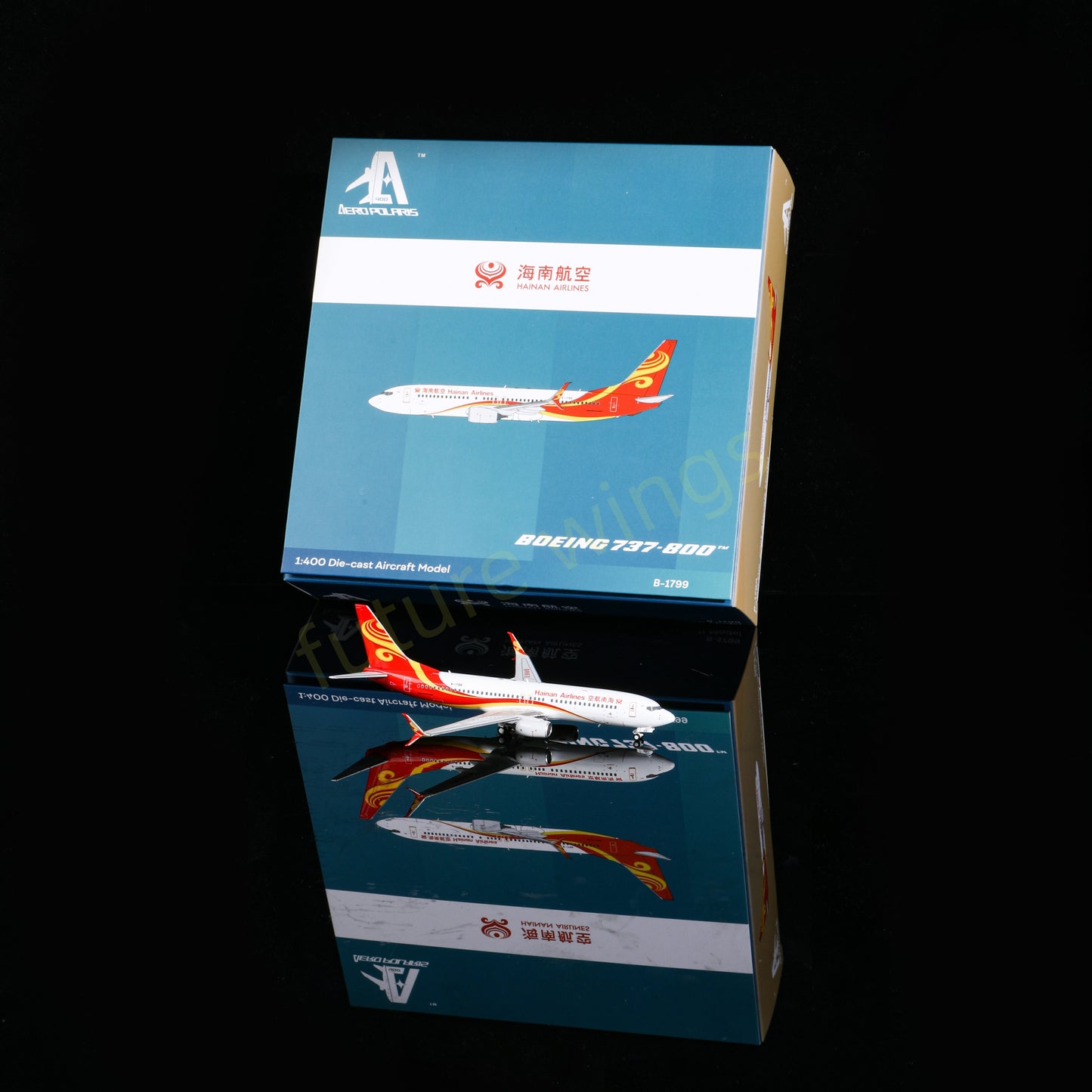 1:400 AeroPolaris Hainan Airlines Airlines B737-800 B-1799 Aircraft Model+Free Tractor
