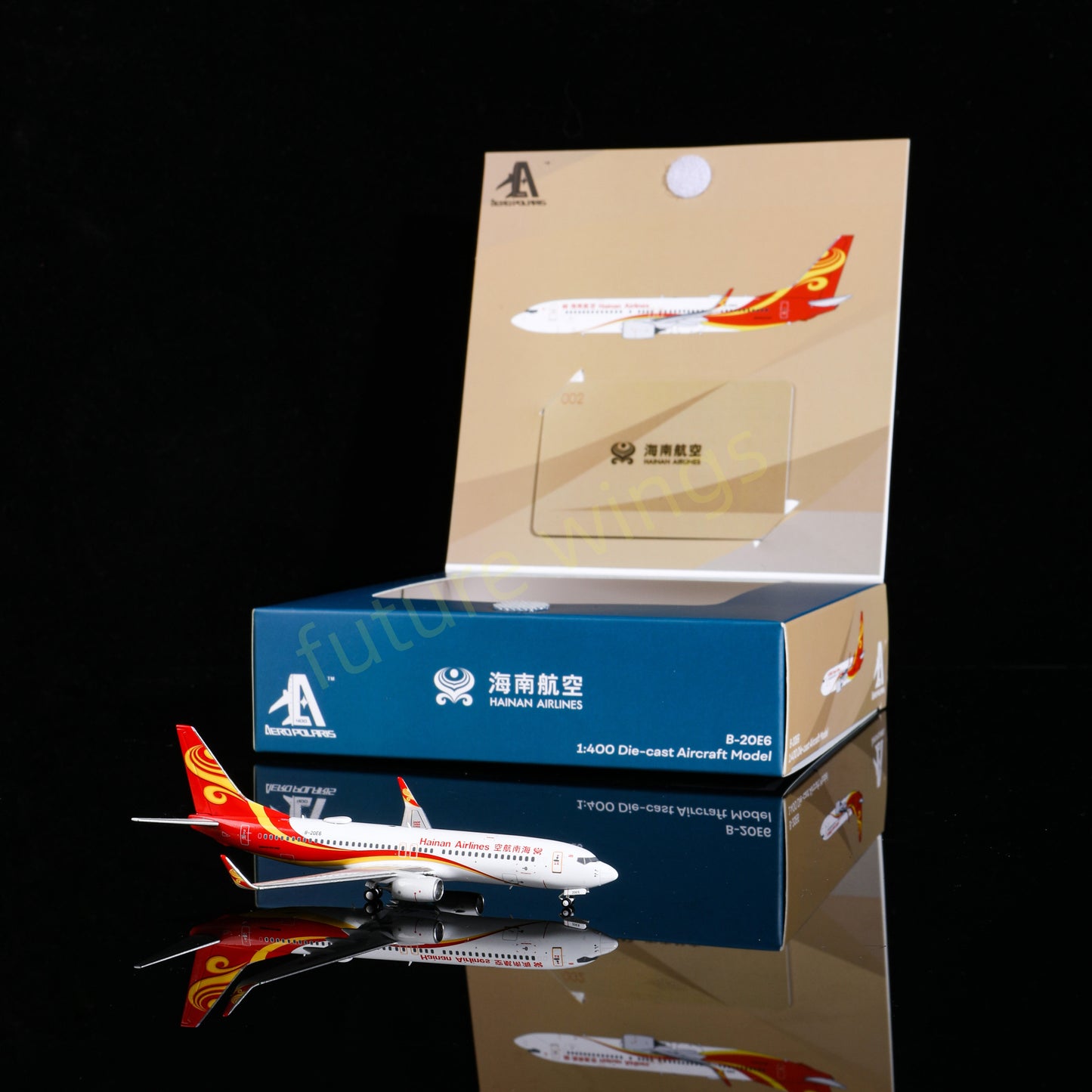 1:400 AeroPolaris Hainan Airlines B737-800 B-20E6 Aircraft Model+Free Tractor