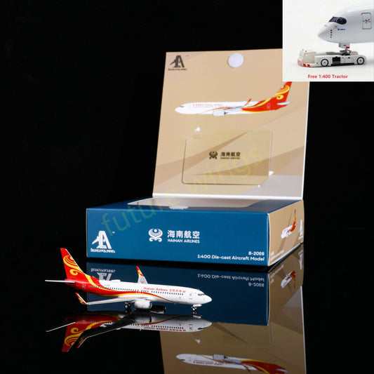 1:400 AeroPolaris Hainan Airlines B737-800 B-20E6 Aircraft Model+Free Tractor
