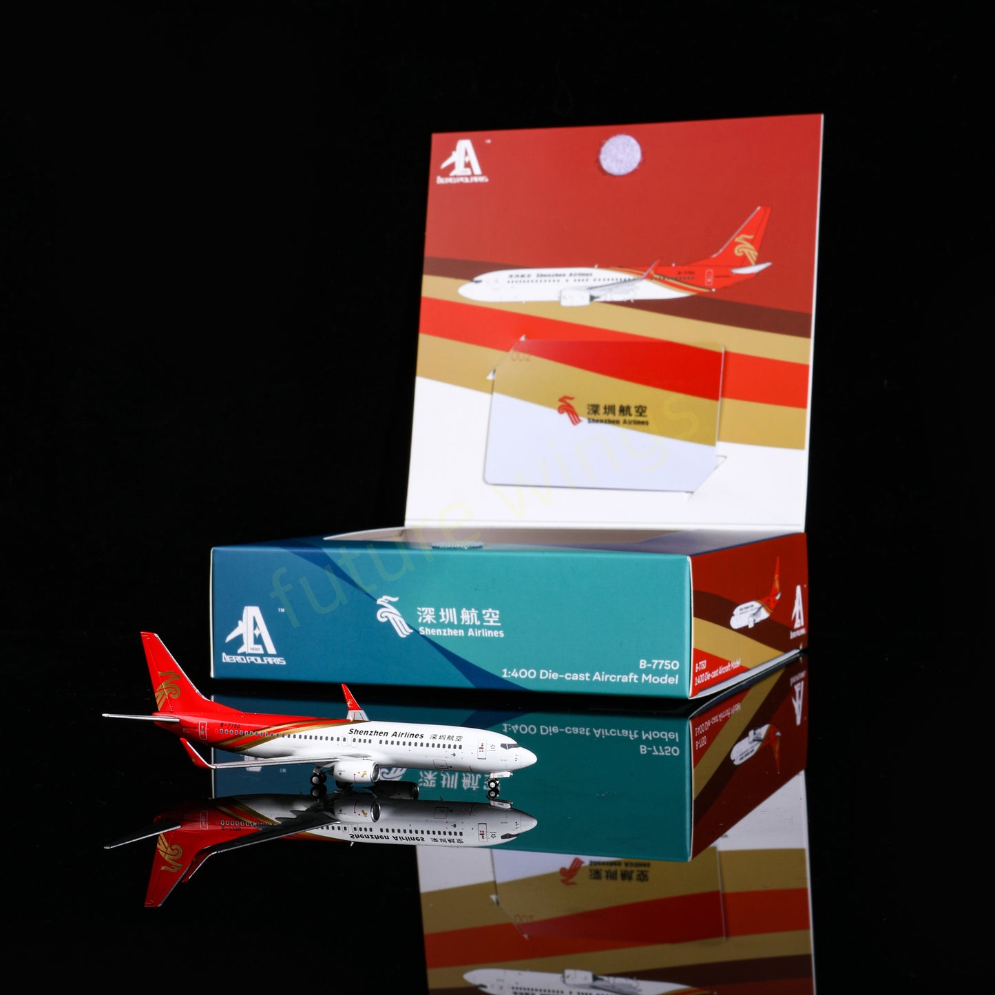 1:400 AeroPolaris ShenZhen Airlines B737-800 B-7750 Aircraft Model+Free Tractor