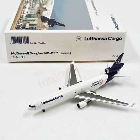 1:500 Herpa Wings 536424 Lufthansa Cargo MD-11F D-ALCC "Farewell" Diecast Aircraft Model