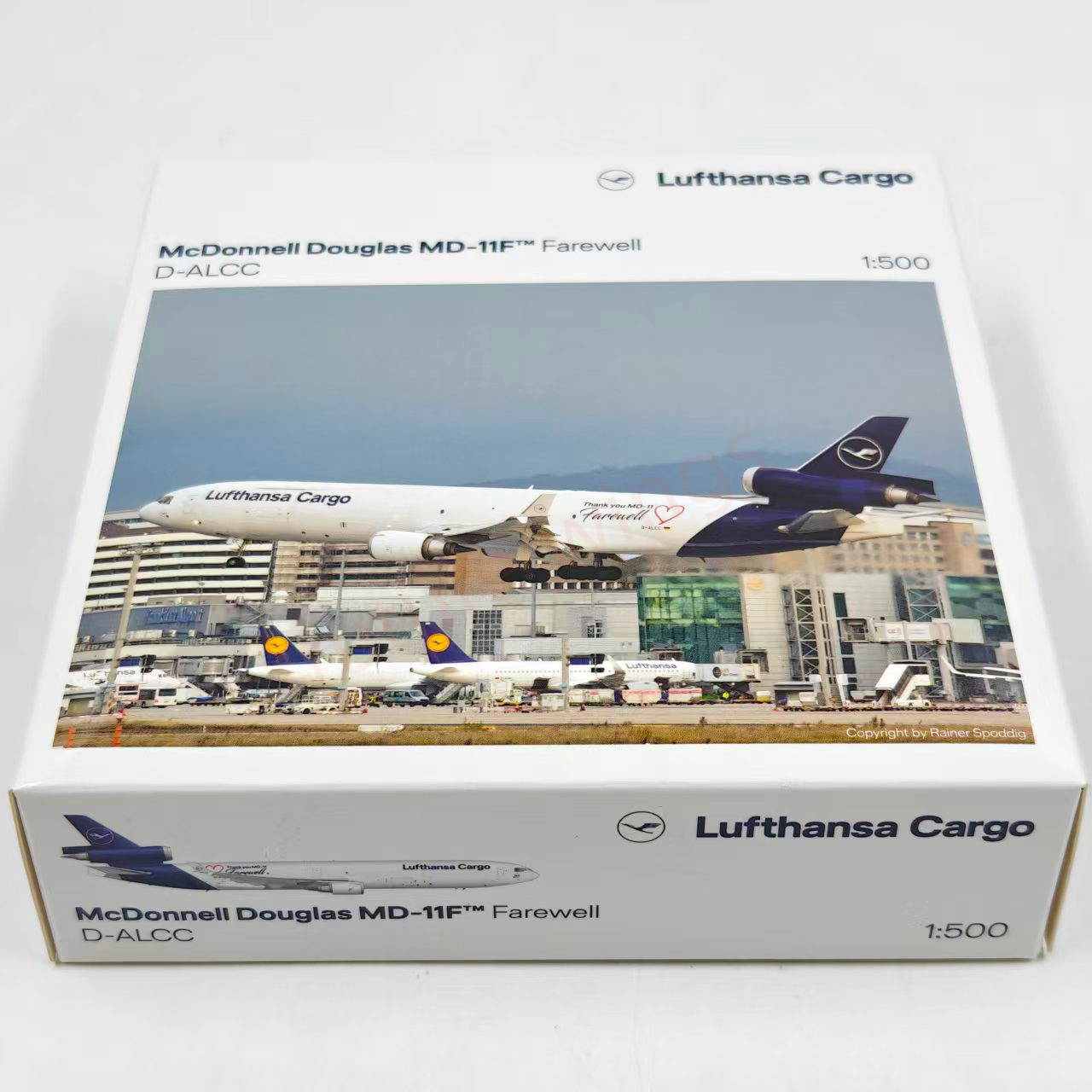 1:500 Herpa Wings 536424 Lufthansa Cargo MD-11F D-ALCC "Farewell" Diecast Aircraft Model