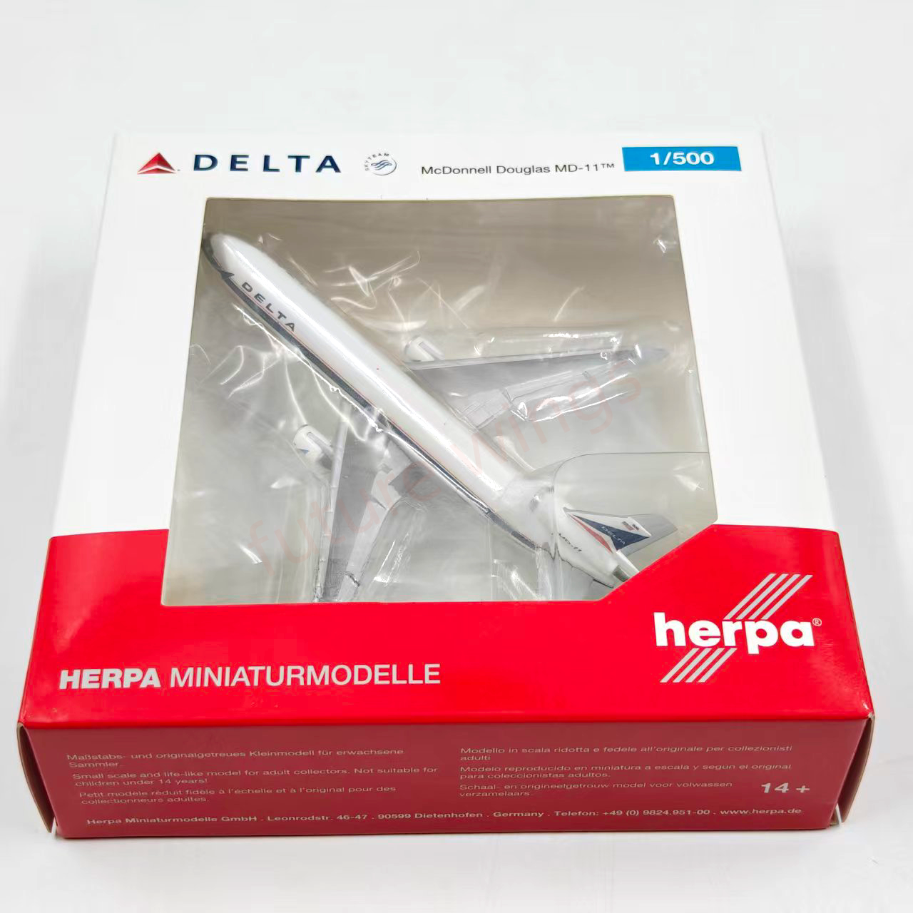 1:500 Herpa Wings 537070 Delta Airlines MD-11 N806DE Diecast Aircraft Model