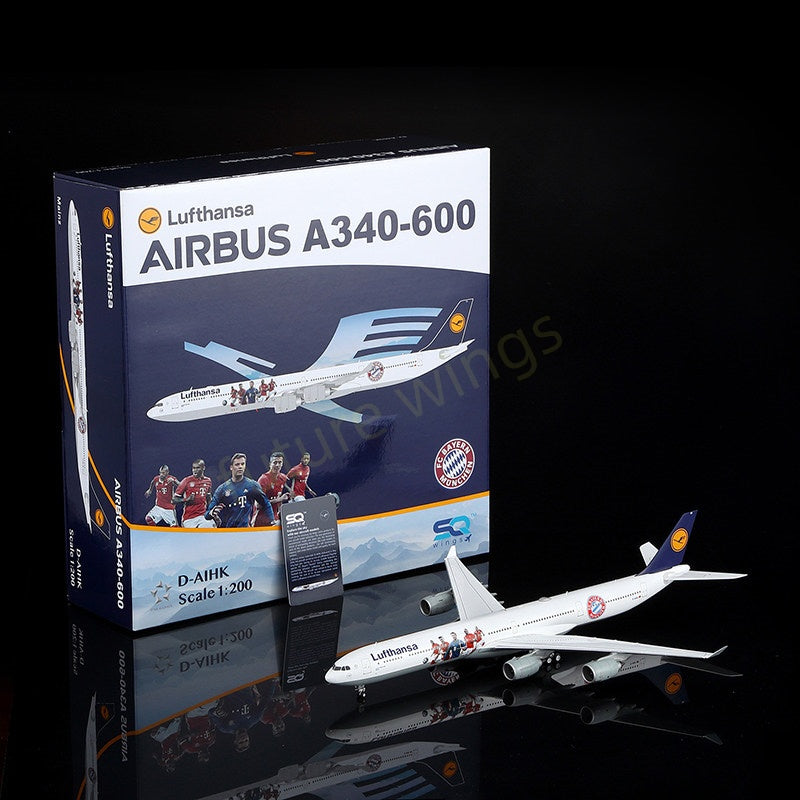 1:200 SQ Wings Lufthansa Airlines A340-600 D-AIHK Aircraft Model