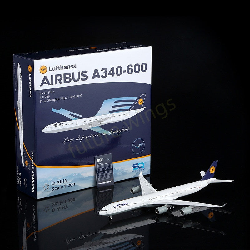 1:200 SQ Wings Lufthansa Airlines A340-600 D-AIHY Aircraft Model