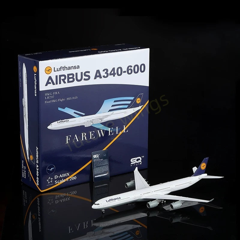 1:200 SQ Wings Lufthansa Airlines A340-600 D-AIHX Aircraft Model