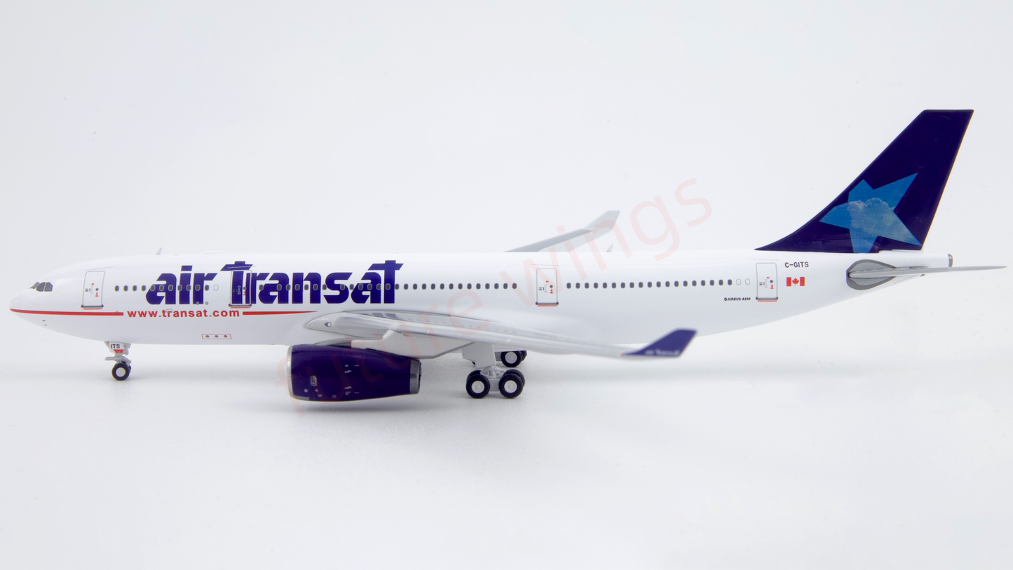 1:400 Kylin Models Air Transat A330-200 C-GITS TSC236 Aircraft Model+Free Tractor