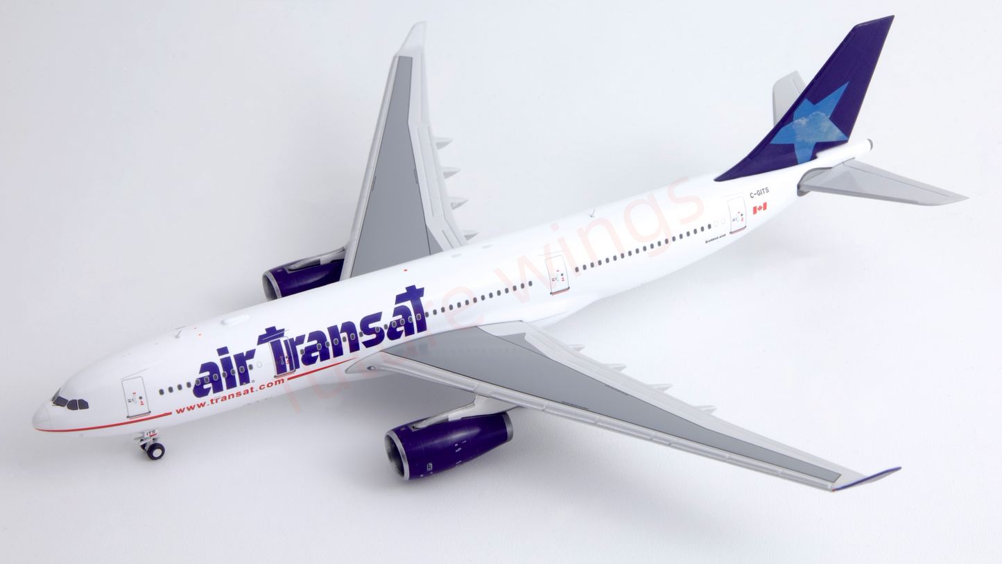 1:400 Kylin Models Air Transat A330-200 C-GITS TSC236 Aircraft Model+Free Tractor