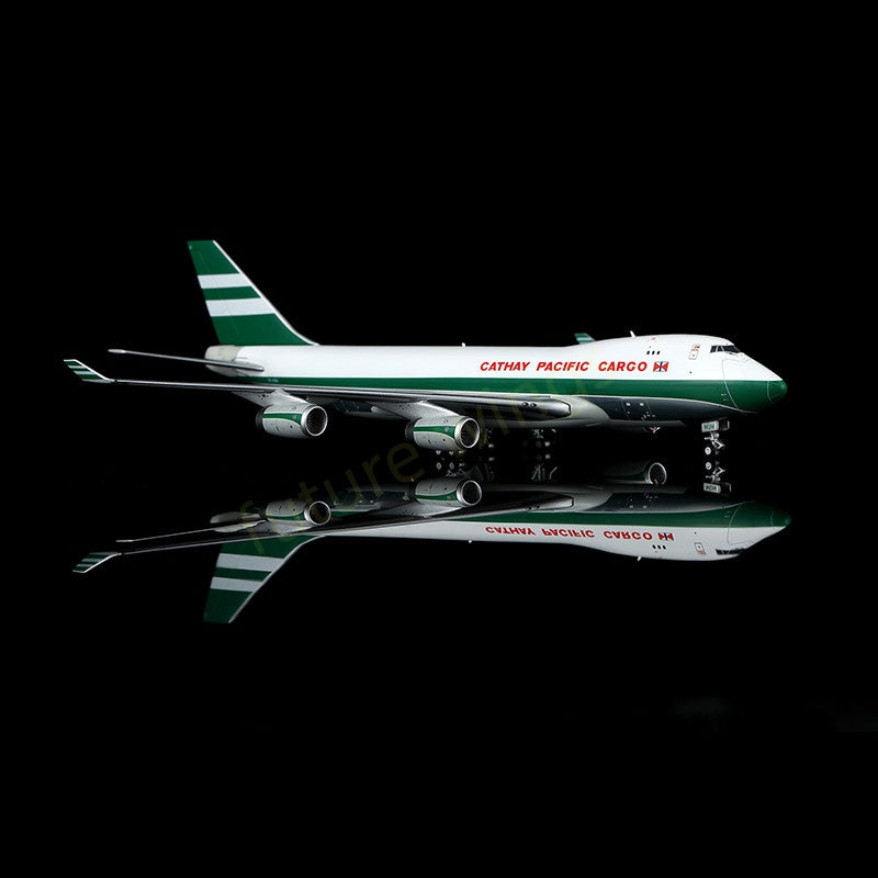 1:400 YY Wings Cathay Pacific Cargo B747-400F VR-HUH Aircraft Model Free Tractor+Stand