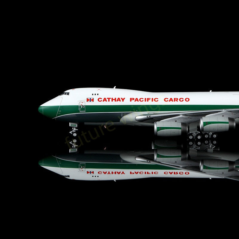1:400 YY Wings Cathay Pacific Cargo B747-400F VR-HUH Aircraft Model Free Tractor+Stand