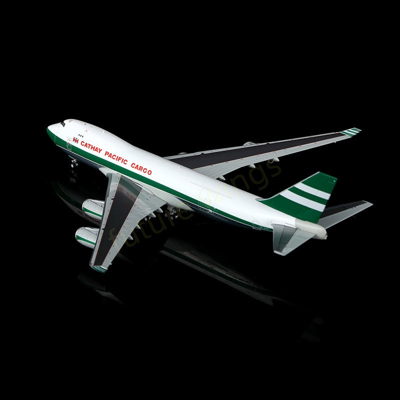 1:400 YY Wings Cathay Pacific Cargo B747-400F VR-HUH Aircraft Model Free Tractor+Stand