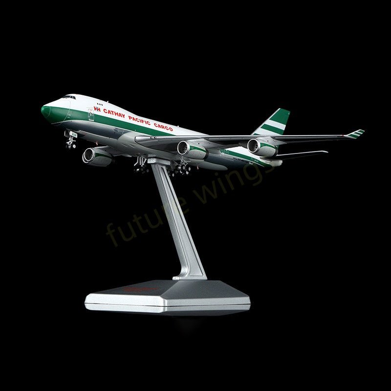 1:400 YY Wings Cathay Pacific Cargo B747-400F VR-HUH Aircraft Model Free Tractor+Stand